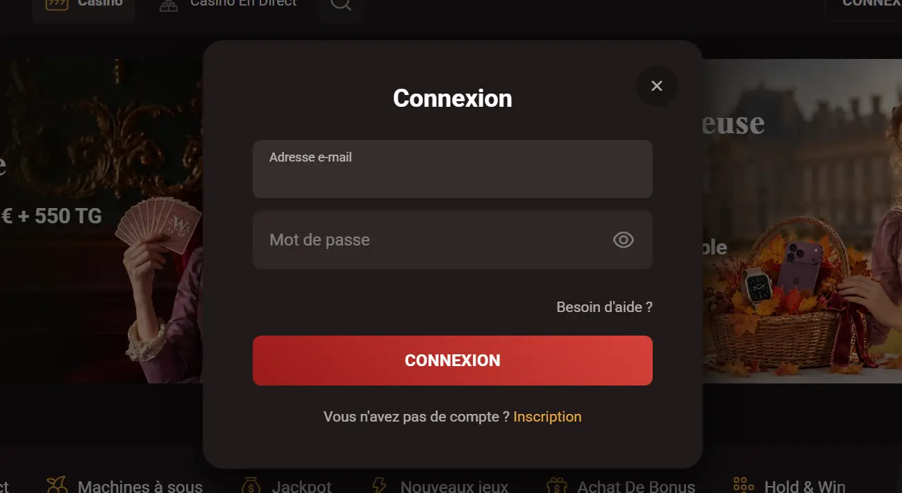 Connexion en ligne à Casino WinKingdom