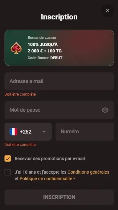 Inscription et bonus de bienvenue depuis l’application mobile Casino WinKingdom
