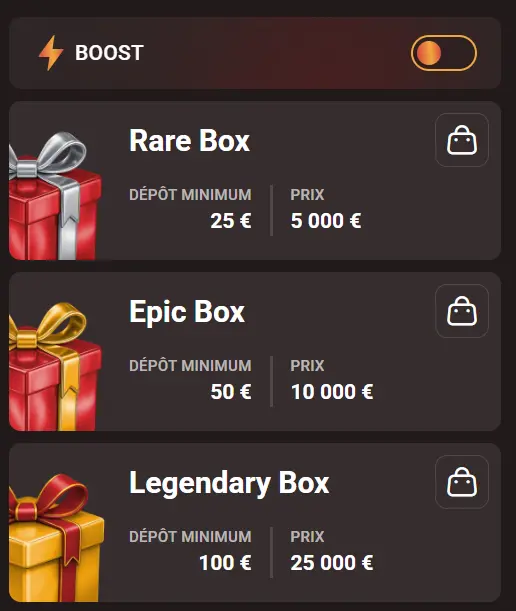 Lucky Box et offres exclusives WinKingdom Casino
